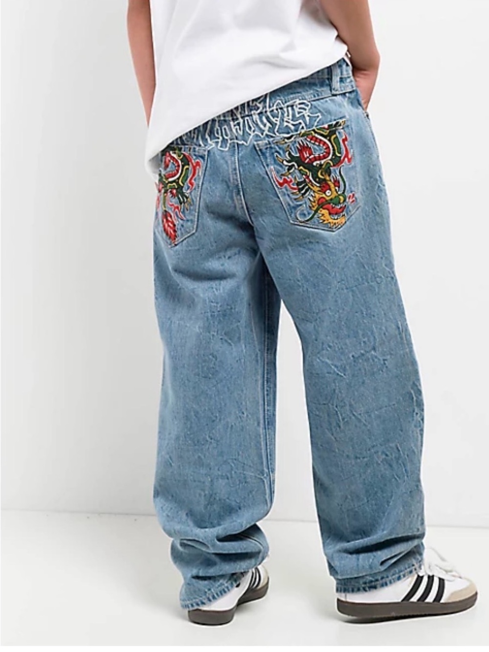 Ninth Hall Ambush Dragon Embroidered Jeans- Streetwear